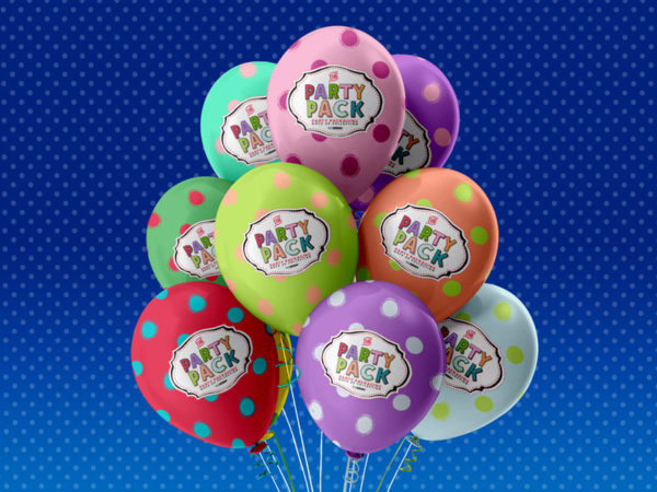 Party Balloons PSD Mockup