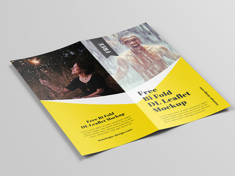 Bi-Fold DL Brochure PSD Mockup