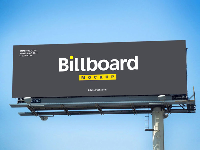 billboard on building psd mockup