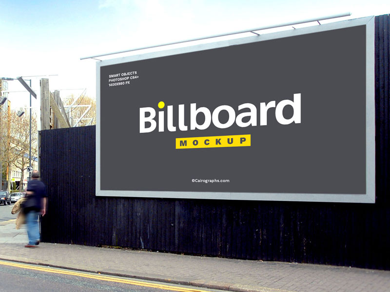 billboard on building psd mockup