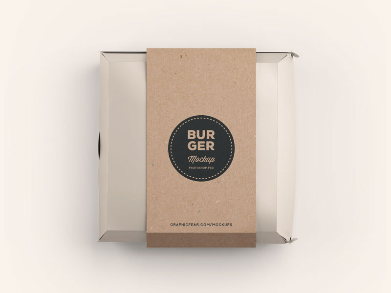 Burger Box Packaging PSD Mockup | MockupsQ