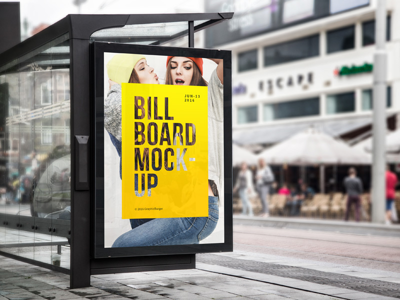 Bus Stand Billboard PSD Mockup