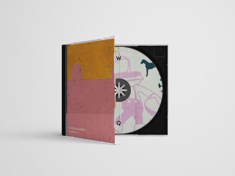 CD Cover and Back PSD Mockup