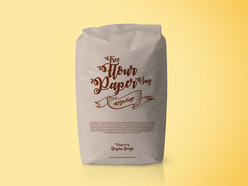 Flour Paper Bag Packaging PSD Mockup