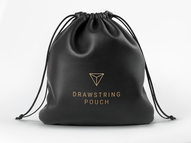 Leather Drawstring Pouch Mockup