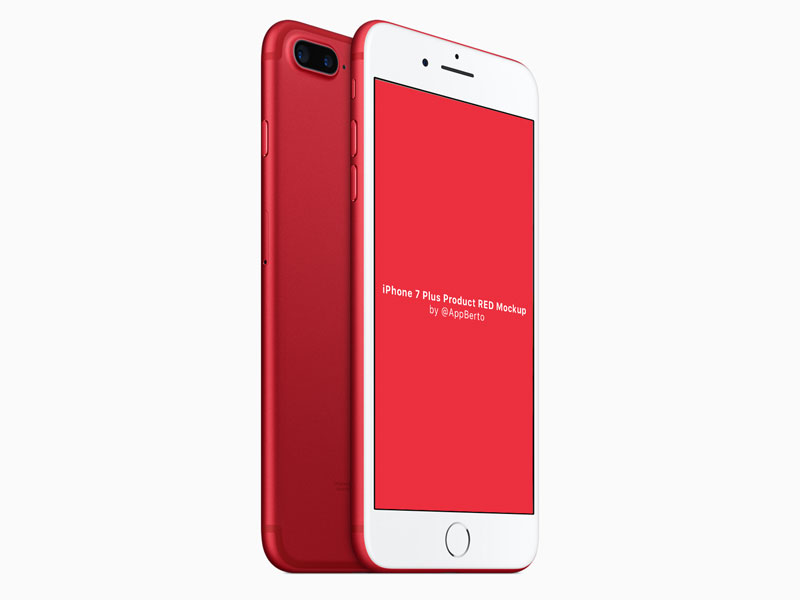Red iPhone PSD Mockup