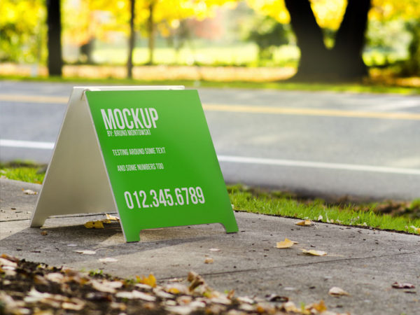 Side Folded Sign PSD Mockup