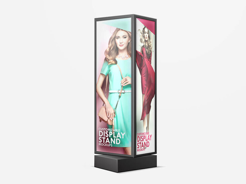 Stand Display Sign PSD Mockup