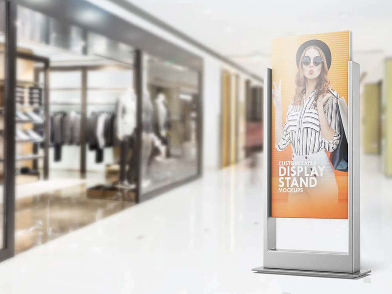 Stand Display Sign PSD Mockup