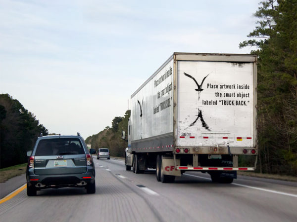 Truck Sign PSD Mockup