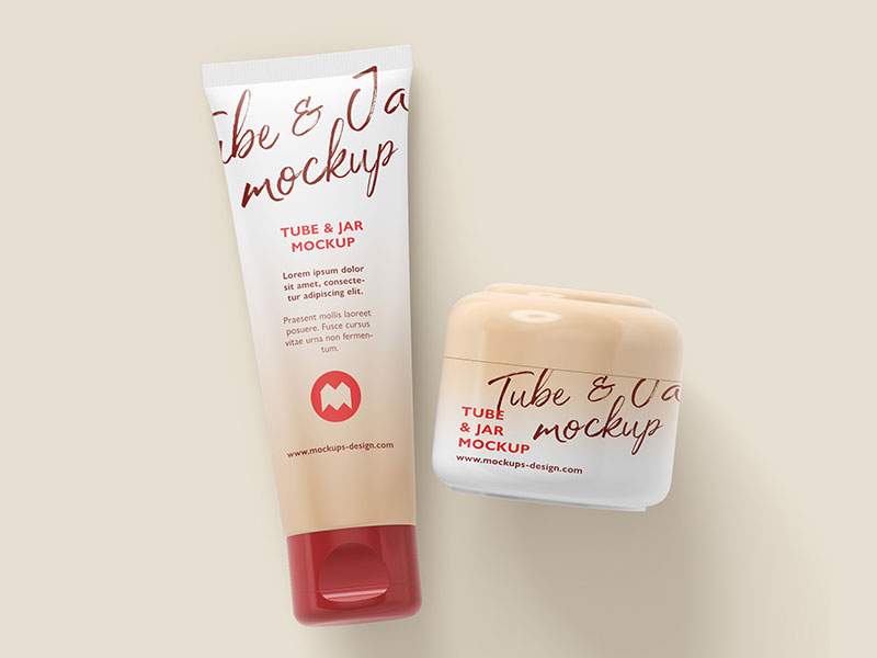 Cosmetic Tube and Jar PSD Mockup