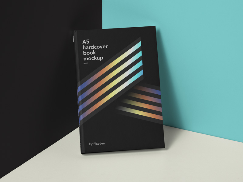 A5 Hard Cover Book PSD Mockup