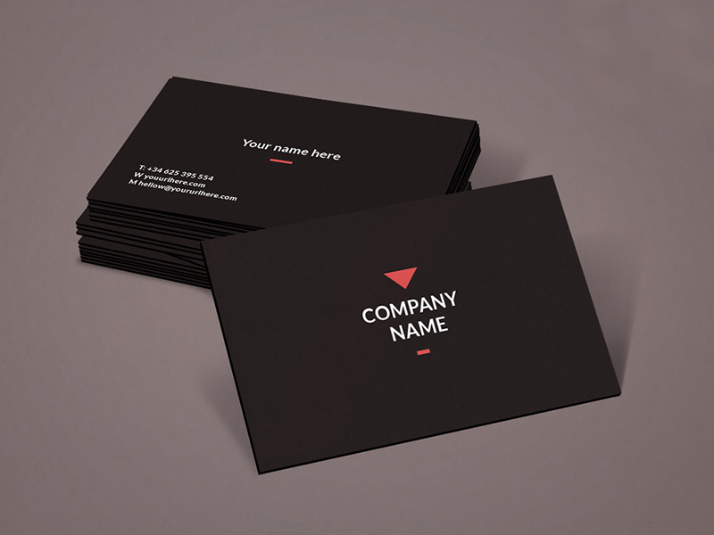 Dark Business Cards PSD Mockup