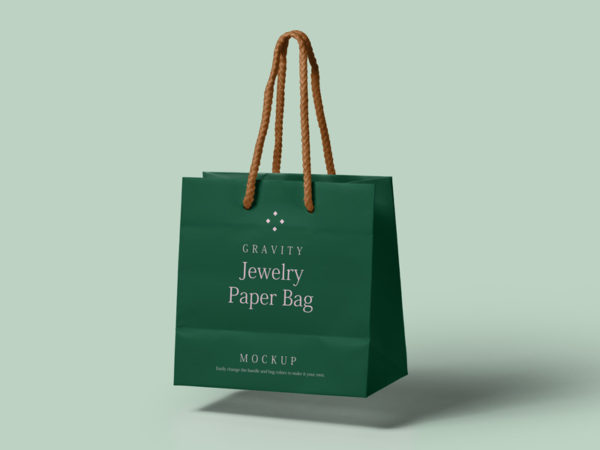 Gravity Paper Bag PSD Mockup