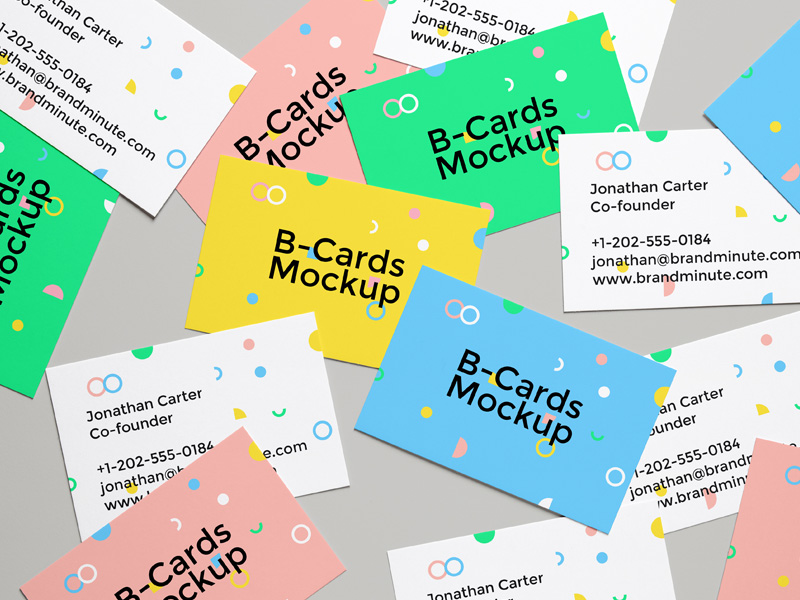 Download Scattered Business Cards Psd Mockup Mockupsq