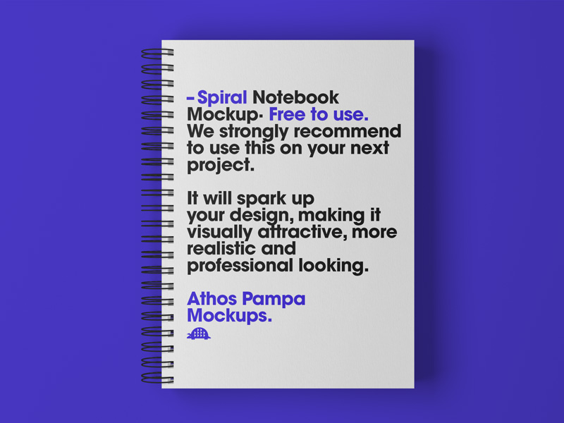 Simple Spiral Notebook PSD Mockup