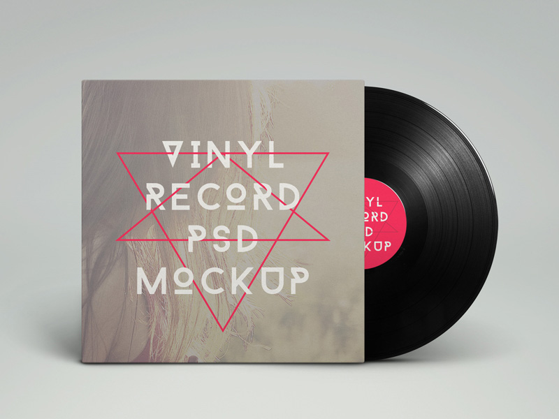 Vinyl Record Cup PSD Mockup