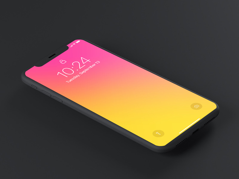 Minimal Dark iPphone X PSD Mockup