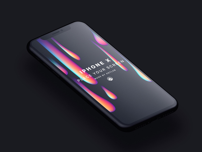 Perspective iPhone X PSD Mockup