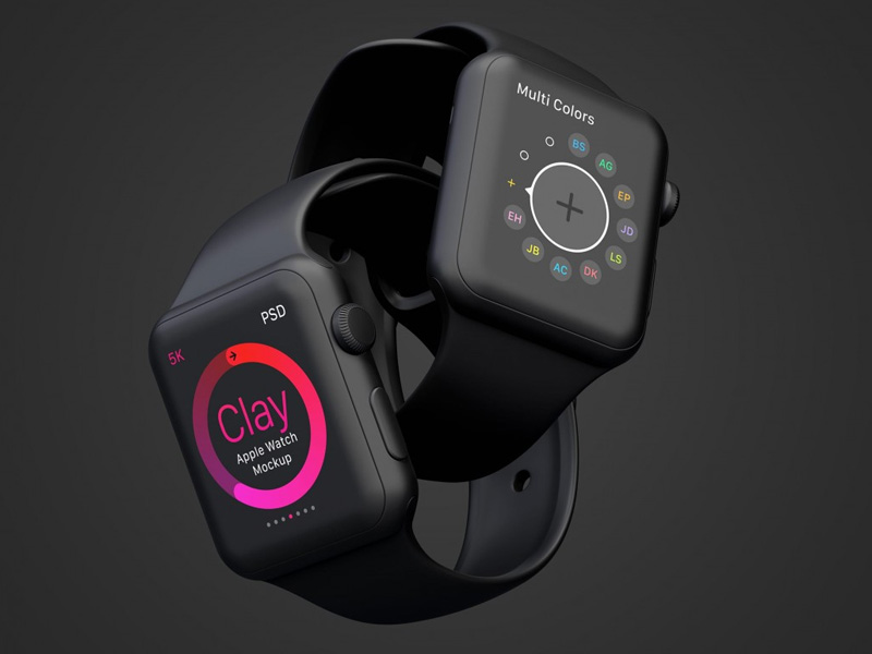Clay Apple Watch PSD Mockup