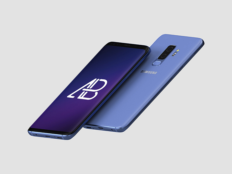 Floating Samsung Galaxy S9 Plus PSD Mockup