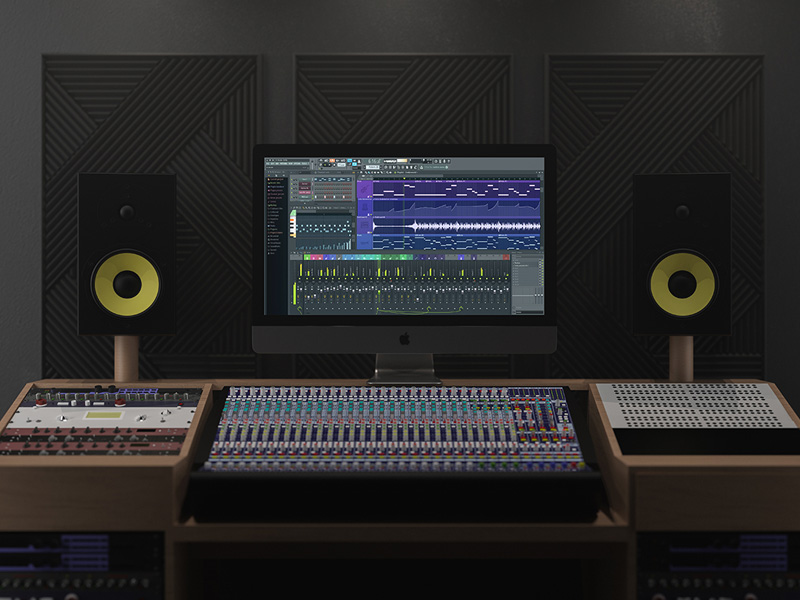 iMac Pro Music Studio PSD Mockup