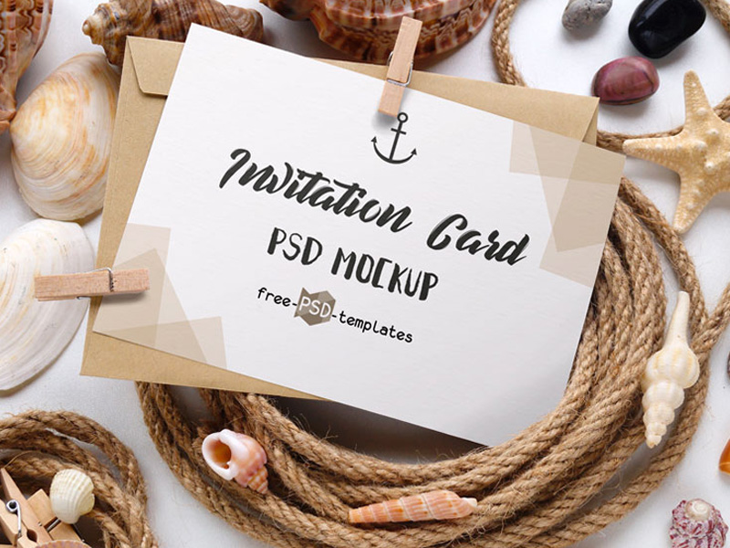 Invitation Card PSD Mockup