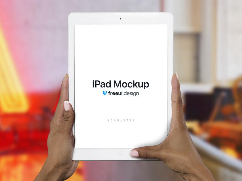 Download iPad on hands PSD Mockup | MockupsQ