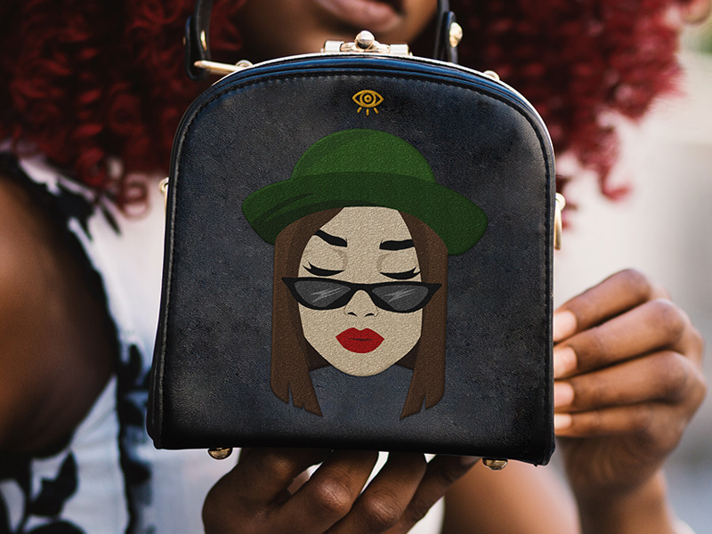 Leather Bag With Embroidery PSD Mockup