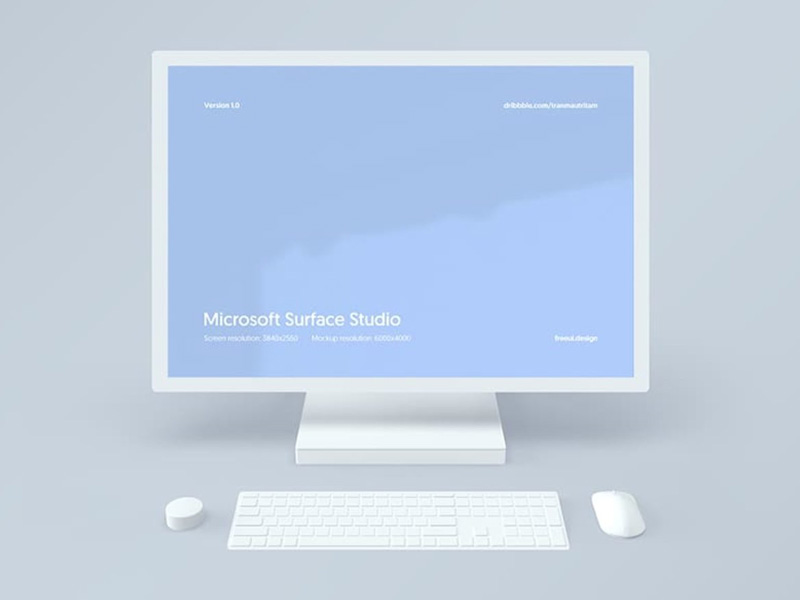 Minimalistic Microsoft Surface Studio PSD Mockup