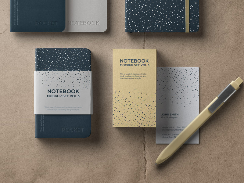 Notebook Set PSD Mockup