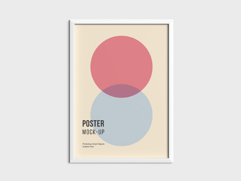 Poster Hanging on Wall PSD Mockup