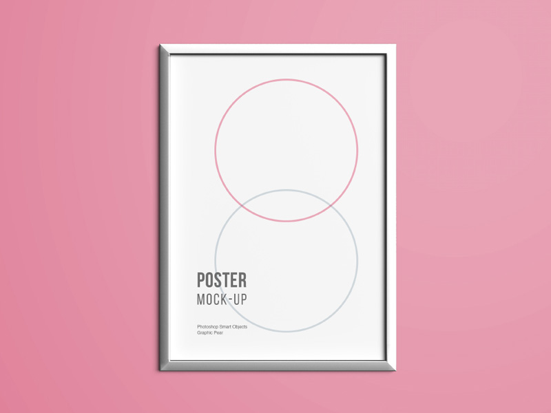 Poster Hanging on Wall PSD Mockup