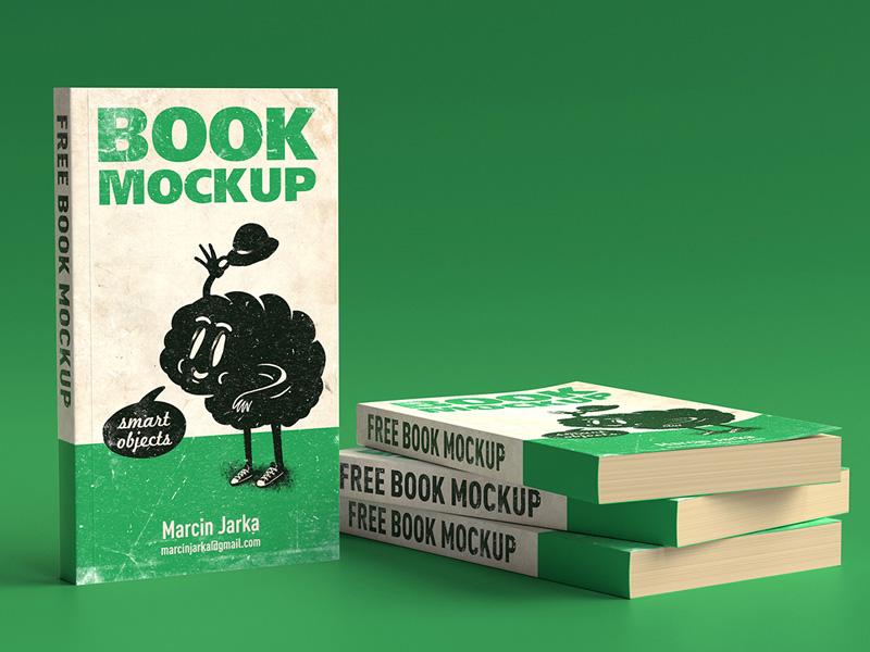 Front and Stacked Book PSD Mockup