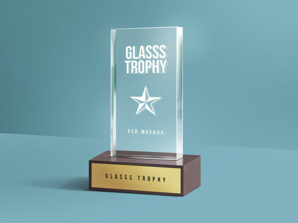 Glass Trophy Psd Mockup