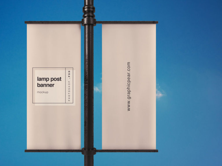 Download Lamp Post Banner Psd Mockup | MockupsQ