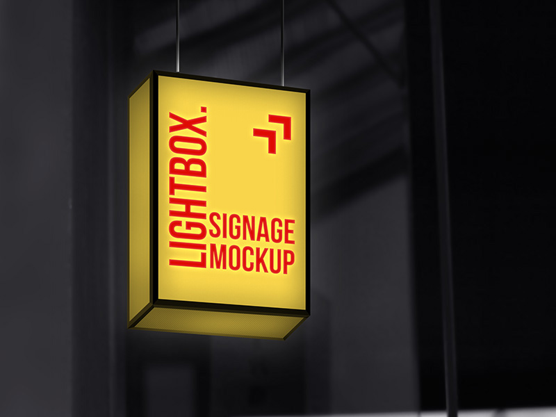 Lightbox Signage Psd Mockup