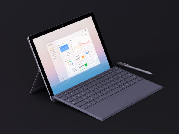 Microsoft Surface Pro with Pen PSD Mockup