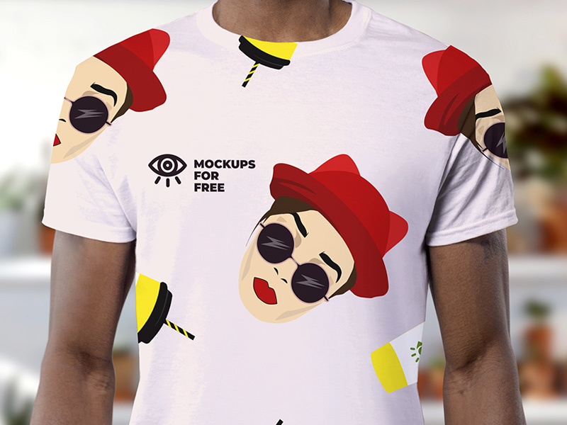 Round Neck T-Shirt PSD Mockup