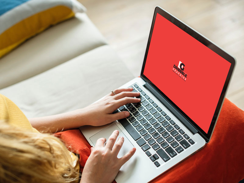 Girl Working on iMac Pro PSD Mockup