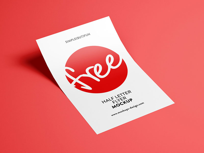 Half Letter Flyer PSD Mockup