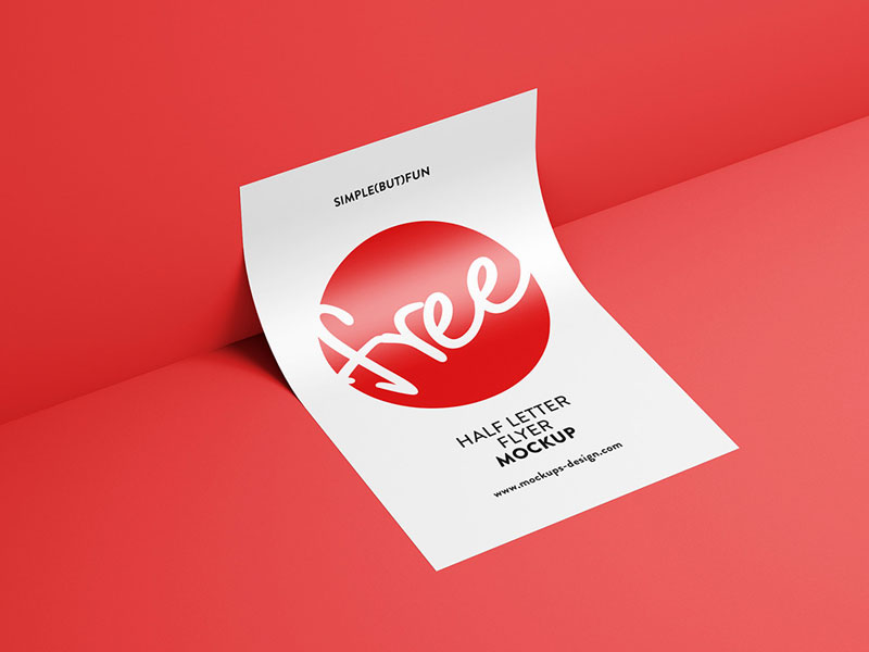 Half Letter Flyer PSD Mockup