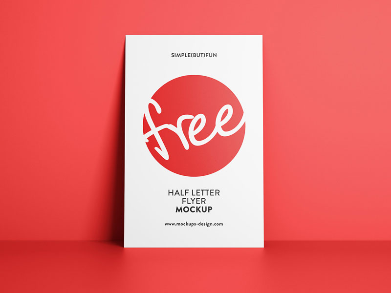 Half Letter Flyer PSD Mockup