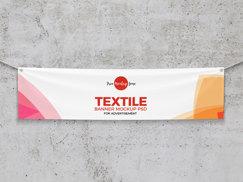 Outdoor Hanging Fabric Banner PSD Mockup