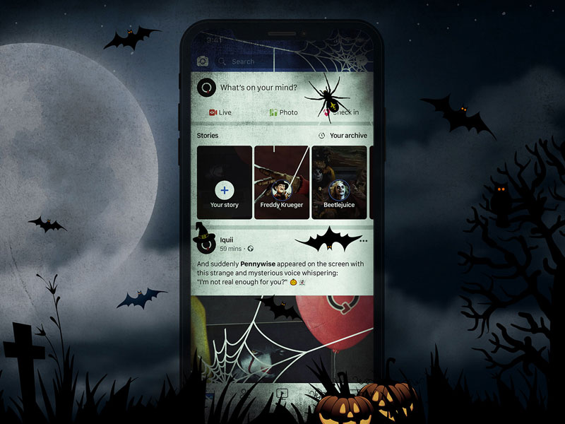 Halloween iPhone X PSD Mockup