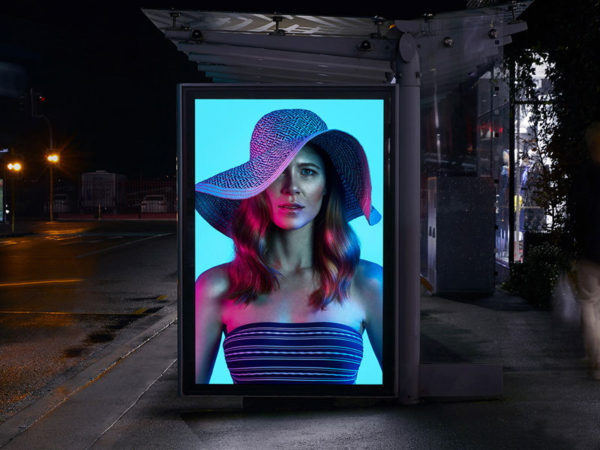 Bus Shelter Poster PSD Mockup