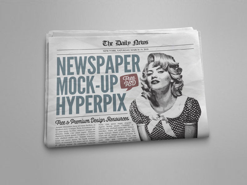 Newspaper Front PSD Mockup