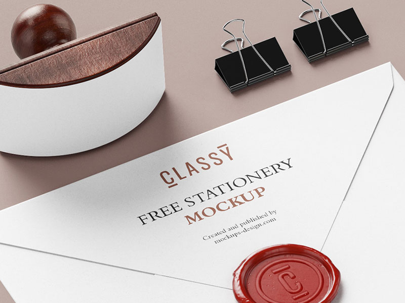 Classy Stationary Branding PSD Mockup