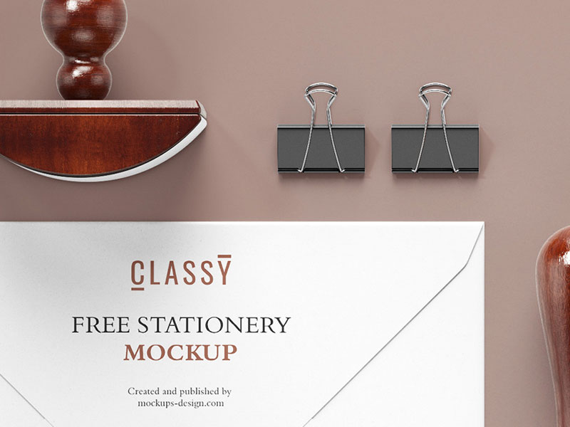 Classy Stationary Branding PSD Mockup