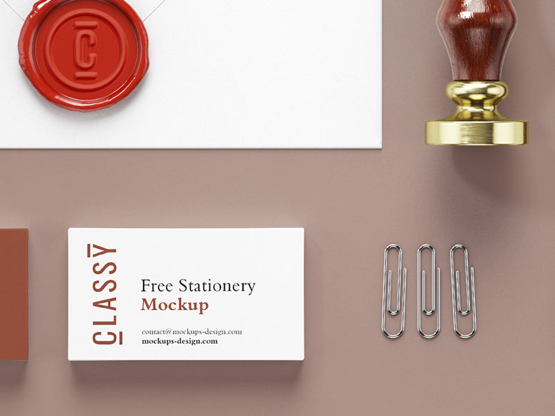 Classy Stationary Branding PSD Mockup